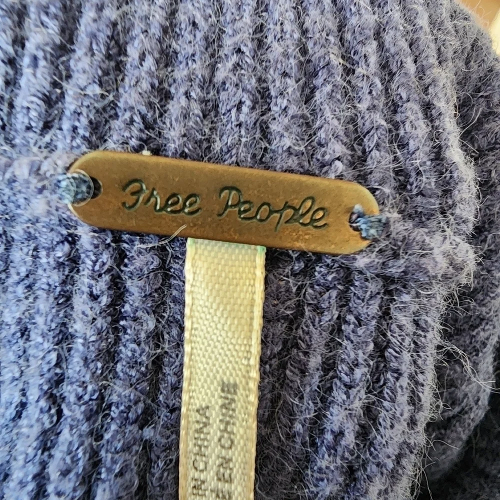 Free People Oversized Colorblock Turtleneck Sweater Small Flawed See Description